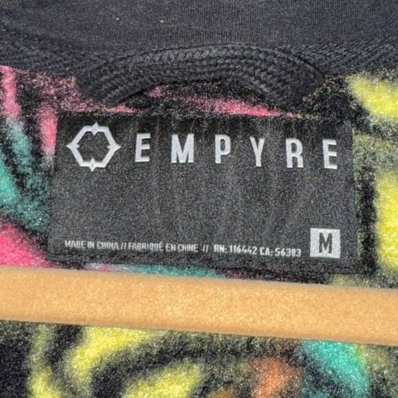 Empyre Zip Up Pullover Retro Colorful Fleece Jacket Size Medium - Picture 6 of 6